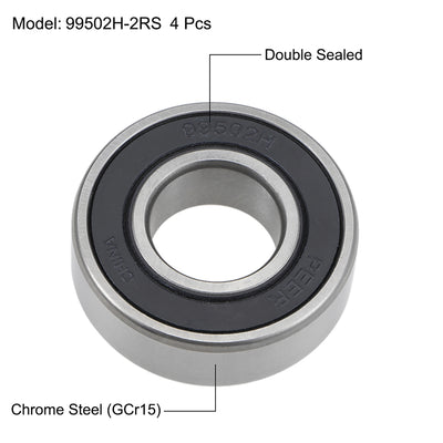 Harfington Uxcell Deep Groove Ball Bearings Double Sealed Chrome Steel ABEC1 Z2