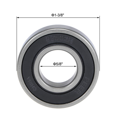 Harfington Uxcell Deep Groove Ball Bearings Double Sealed Chrome Steel ABEC1 Z2