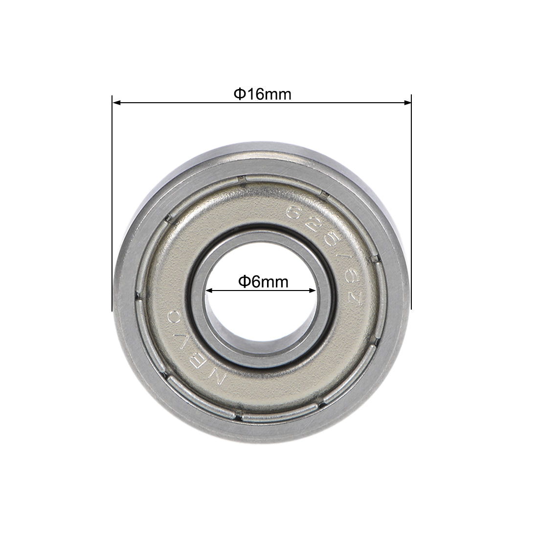 uxcell Uxcell Deep Groove Ball Bearings Z2 Double Shield Chrome Steel