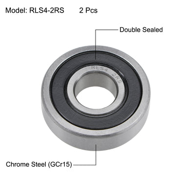 Harfington Uxcell Deep Groove Ball Bearings Inch Double Sealed Chrome Steel ABEC1