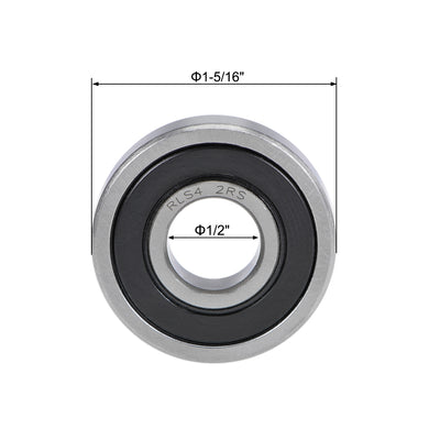 Harfington Uxcell Deep Groove Ball Bearings Inch Double Sealed Chrome Steel ABEC1