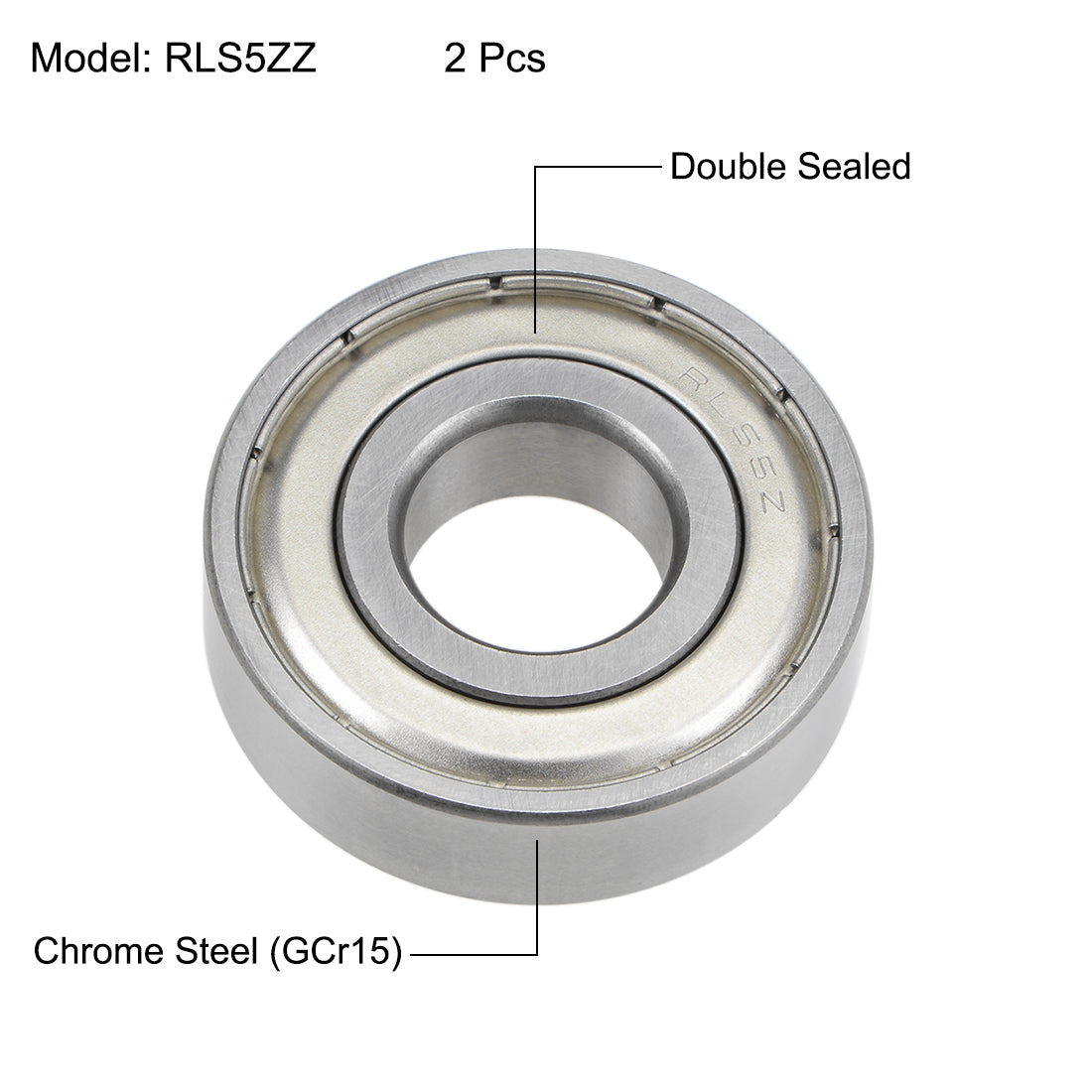 uxcell Uxcell Deep Groove Ball Bearings Z2 Double Shielded Chrome Steel Roller