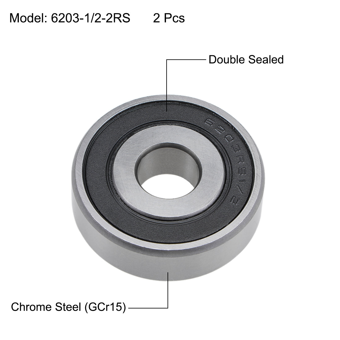 uxcell Uxcell Deep Groove Ball Bearings Inch Double Sealed Chrome Steel ABEC1