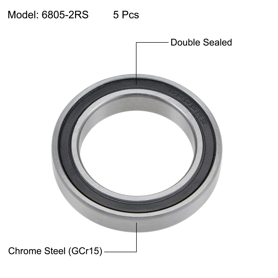 uxcell Uxcell Deep Groove Ball Bearings Thin Section Double Sealed Chrome Steel Bearings