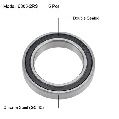 Harfington Uxcell Deep Groove Ball Bearings Thin Section Double Sealed Chrome Steel Bearings