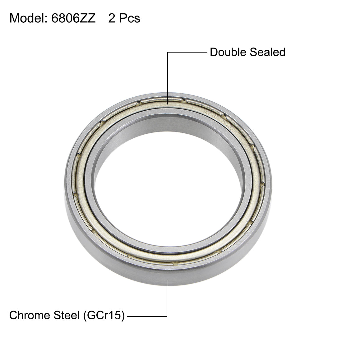 uxcell Uxcell Deep Groove Ball Bearings Thin Section Double Shield Chrome Steel ABEC1