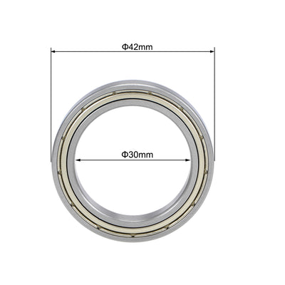 Harfington Uxcell Deep Groove Ball Bearings Thin Section Double Shield Chrome Steel ABEC1