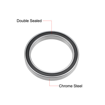 Harfington Uxcell Deep Groove Ball Bearings Thin Section Double Seal Chrome Steel ABEC1