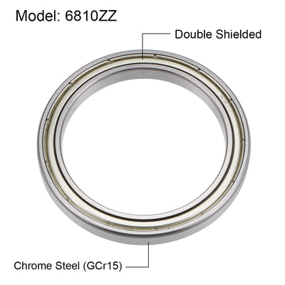 Harfington Uxcell Deep Groove Ball Bearings Thin Section Double Shielded Chrome Steel