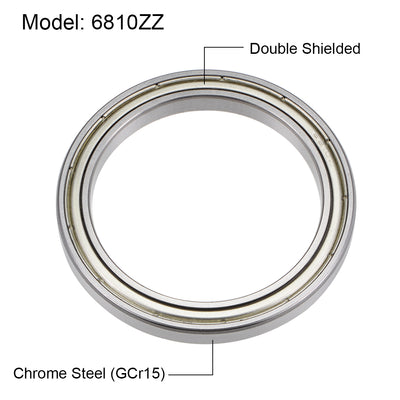 Harfington Uxcell Deep Groove Ball Bearings Thin Section Double Shield Chrome Steel ABEC1