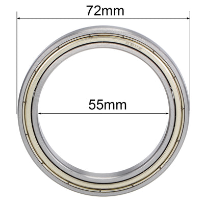 Harfington Uxcell Deep Groove Ball Bearings Thin Section Double Shield Chrome Steel ABEC1