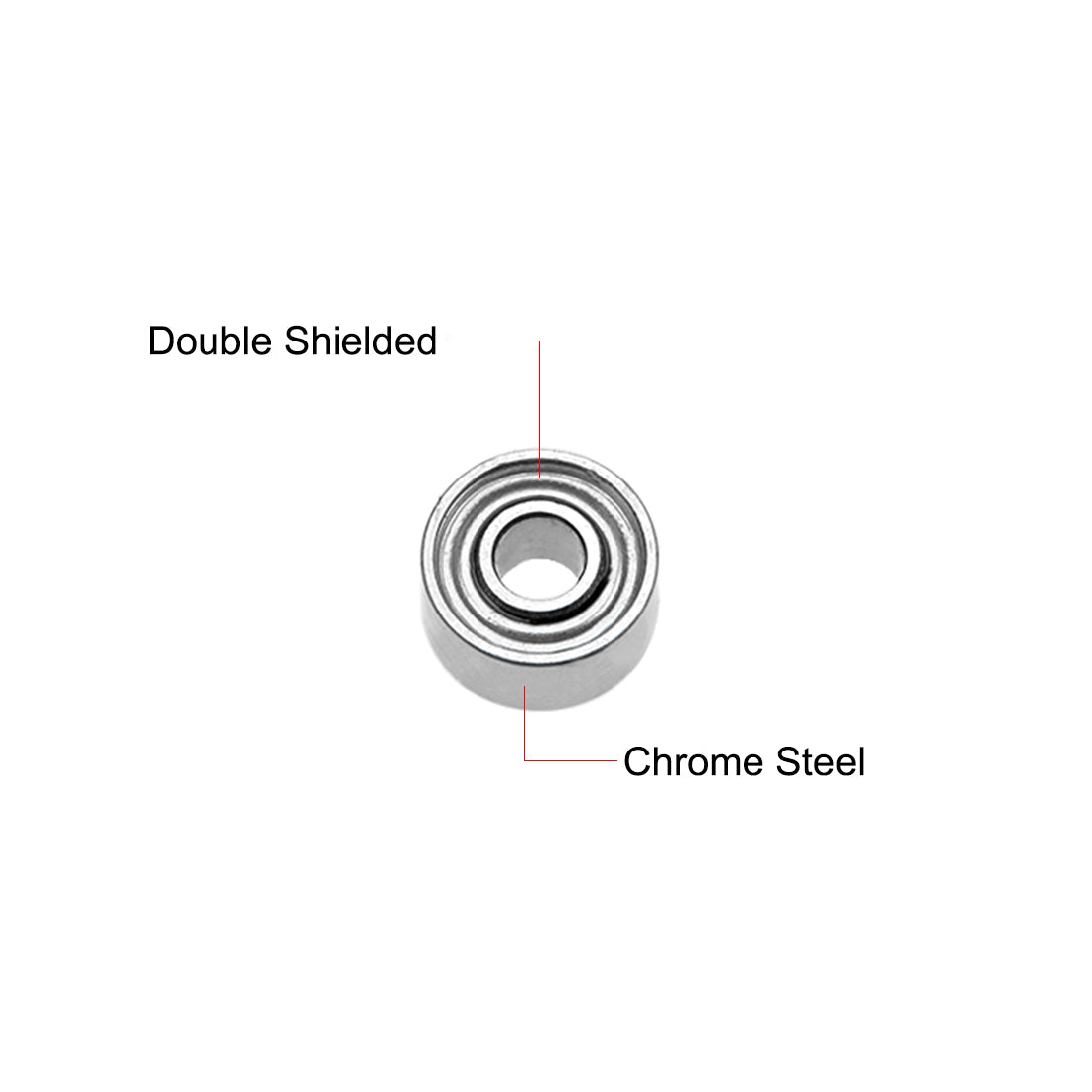 uxcell Uxcell Deep Groove Ball Bearings Z2 Double Shield Chrome Steel