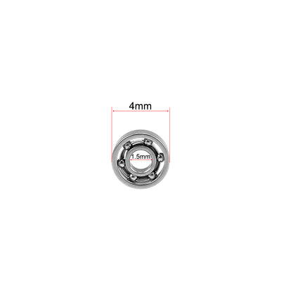 Harfington Uxcell Miniature Deep Groove Ball Bearings Open Type Chrome Steel Bearing