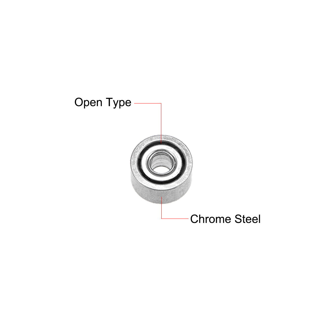 uxcell Uxcell Miniature Deep Groove Ball Bearings Open Type Chrome Steel Bearing