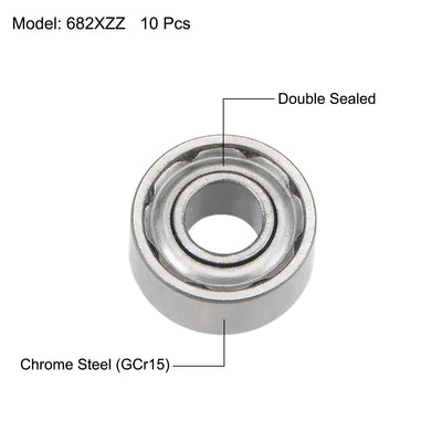 Harfington Uxcell Deep Groove Ball Bearings Z2 Double Shield Chrome Steel