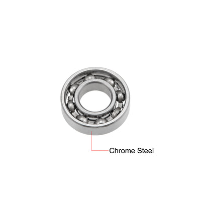 Harfington Uxcell Miniature Deep Groove Ball Bearings Open Type Chrome Steel Bearing