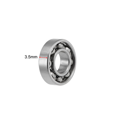 Harfington Uxcell Miniature Deep Groove Ball Bearings Open Type Chrome Steel Bearing