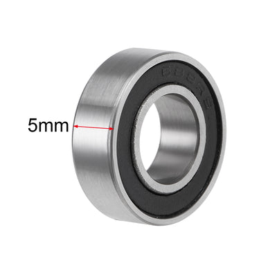 Harfington Uxcell Deep Groove Ball Bearing Metric Double Seal Chrome Steel ABEC1 Z2