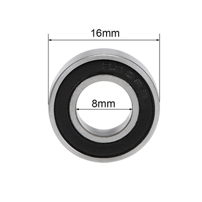 Harfington Uxcell Deep Groove Ball Bearing Metric Double Seal Chrome Steel ABEC1 Z2