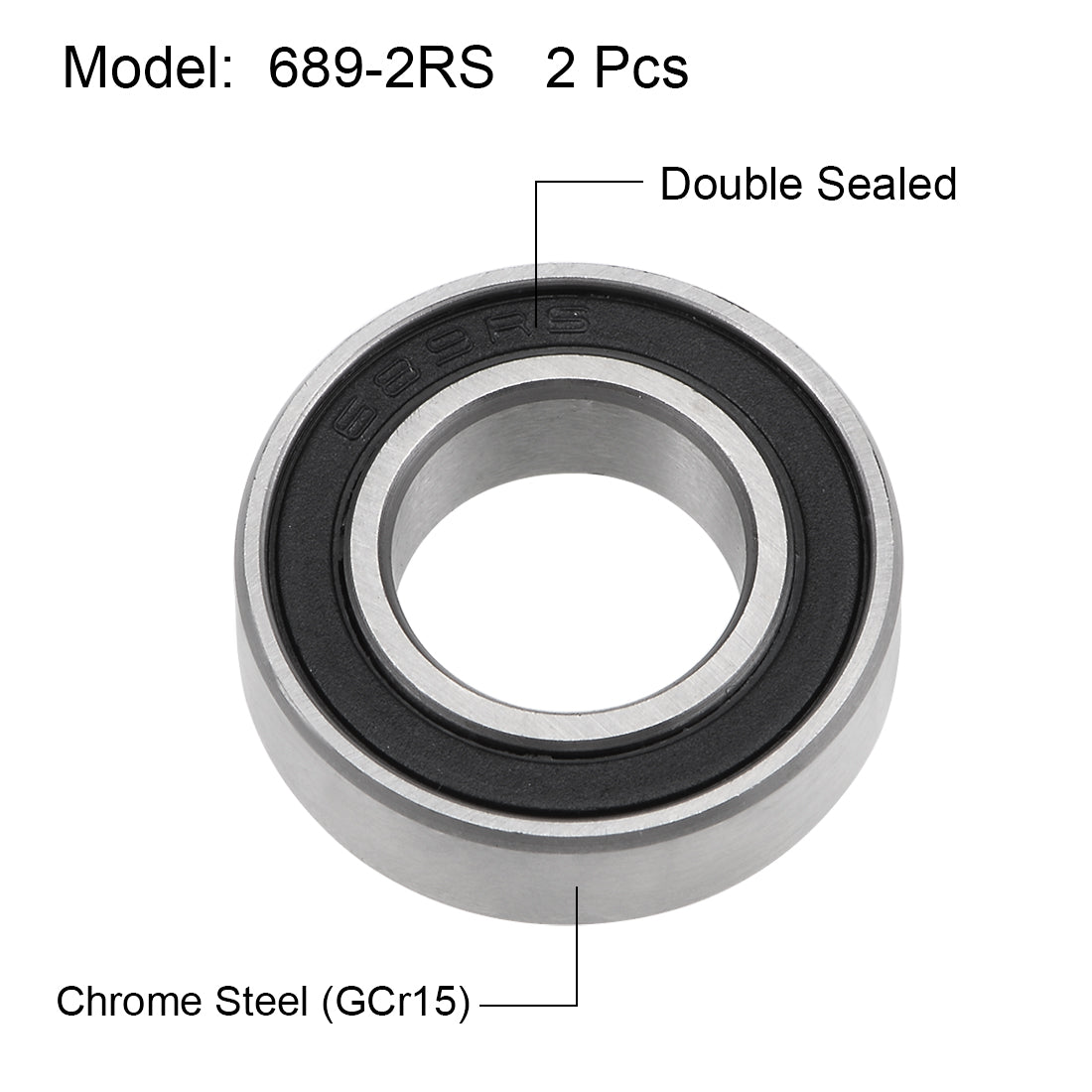 uxcell Uxcell Deep Groove Ball Bearings Metric Double Sealed Chrome Steel Rollers Z2