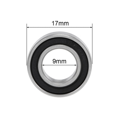 Harfington Uxcell Deep Groove Ball Bearings Metric Double Sealed Chrome Steel Rollers Z2