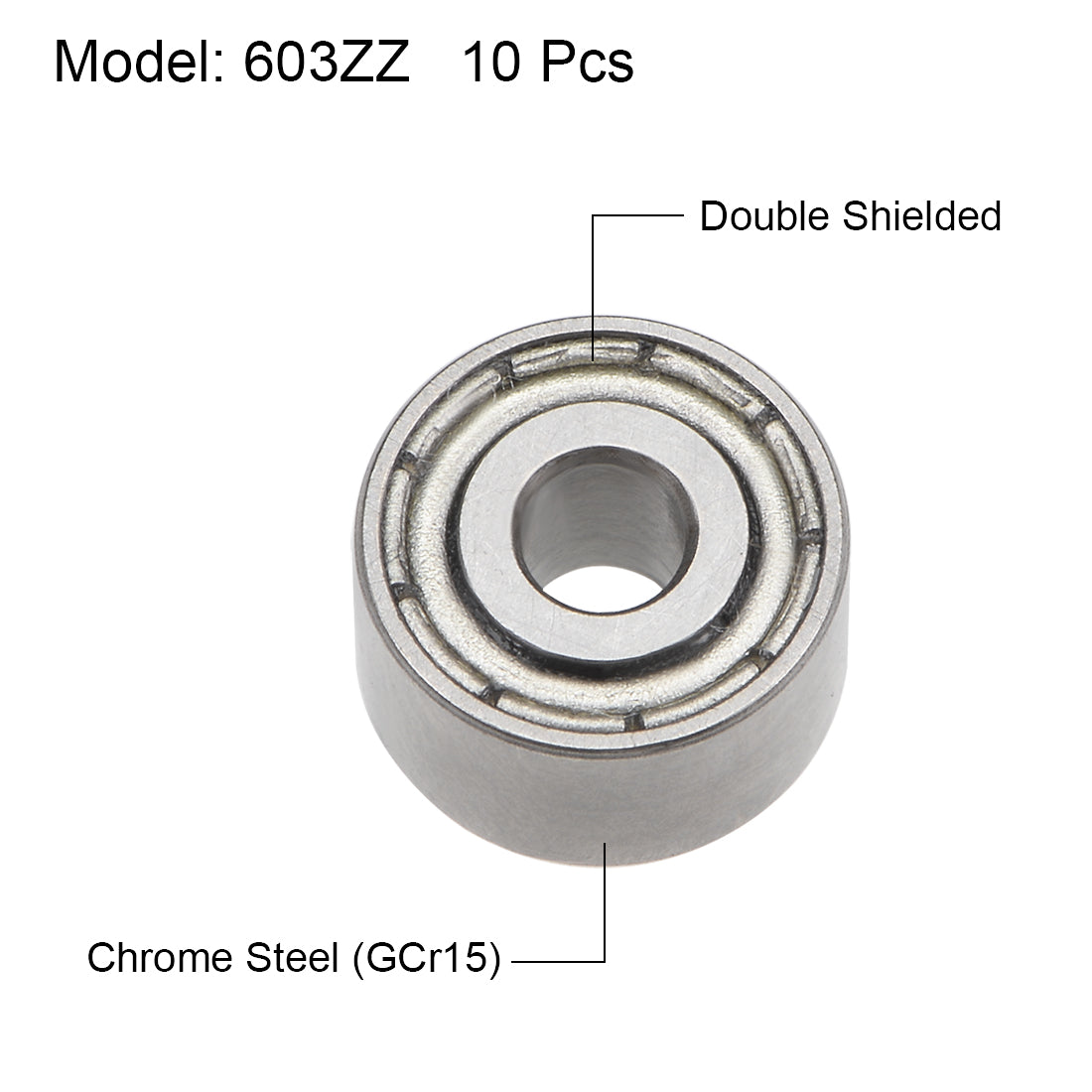 uxcell Uxcell Deep Groove Ball Bearings Z2 Double Shield Chrome Steel