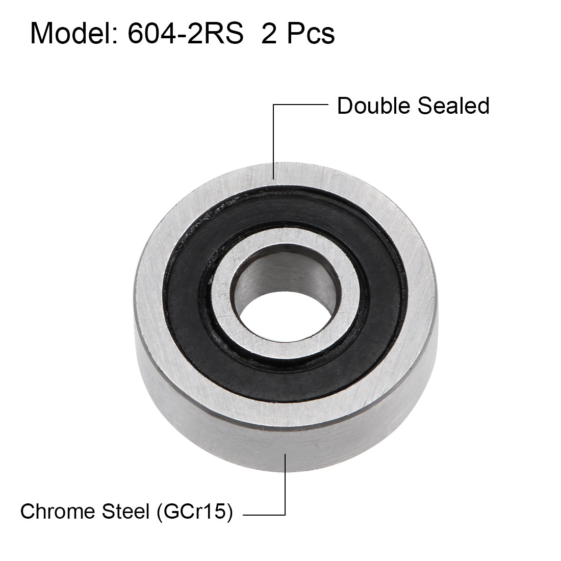 uxcell Uxcell Deep Groove Ball Bearings Z2 Double Sealed Chrome Steel Roller