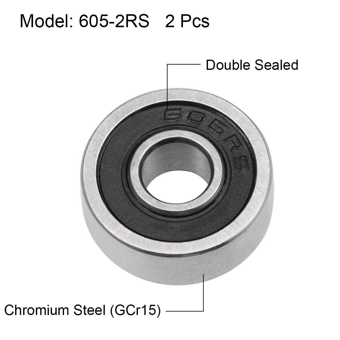 uxcell Uxcell Deep Groove Ball Bearings Z2 Double Sealed Chrome Steel Roller