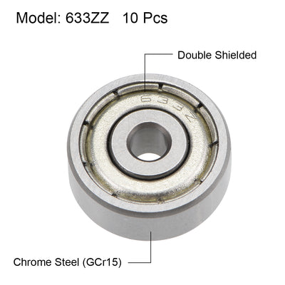 Harfington Uxcell Deep Groove Ball Bearings Z2 Double Shield Chrome Steel