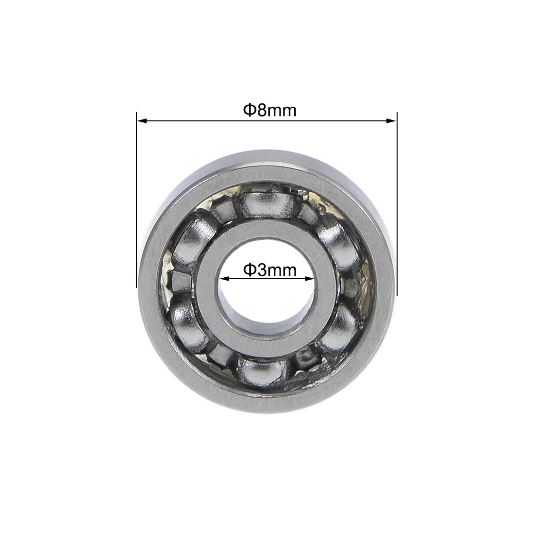 uxcell Uxcell Deep Groove Ball Bearings Metric Open Type Chrome Steel ABEC1 Z2