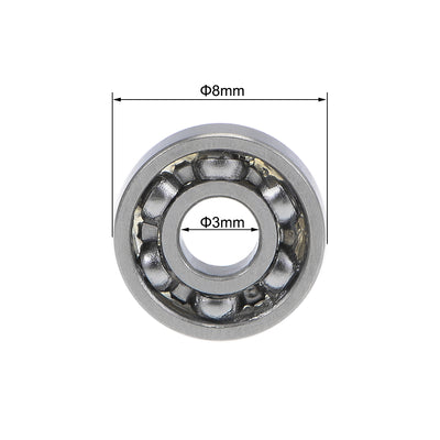 Harfington Uxcell Deep Groove Ball Bearings Metric Open Type Chrome Steel ABEC1 Z2