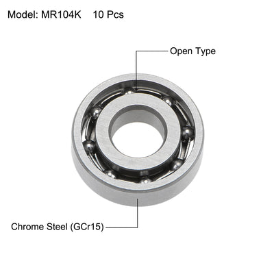 Harfington Uxcell Deep Groove Ball Bearings Metric Open Type Chrome Steel ABEC1 Z2