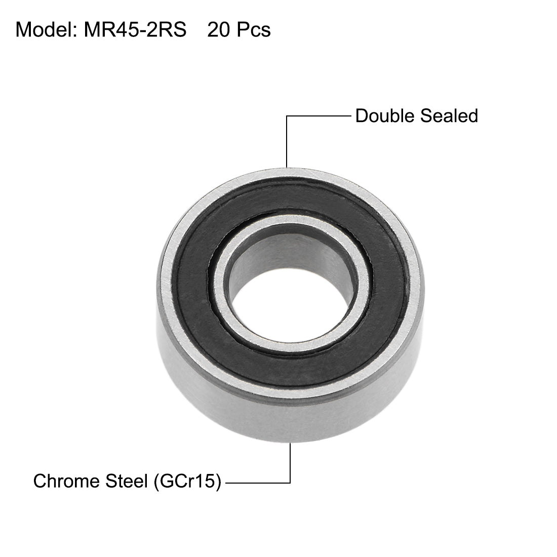 uxcell Uxcell Deep Groove Ball Bearings Metric Double Sealed Chrome Steel P0 Z2 Level