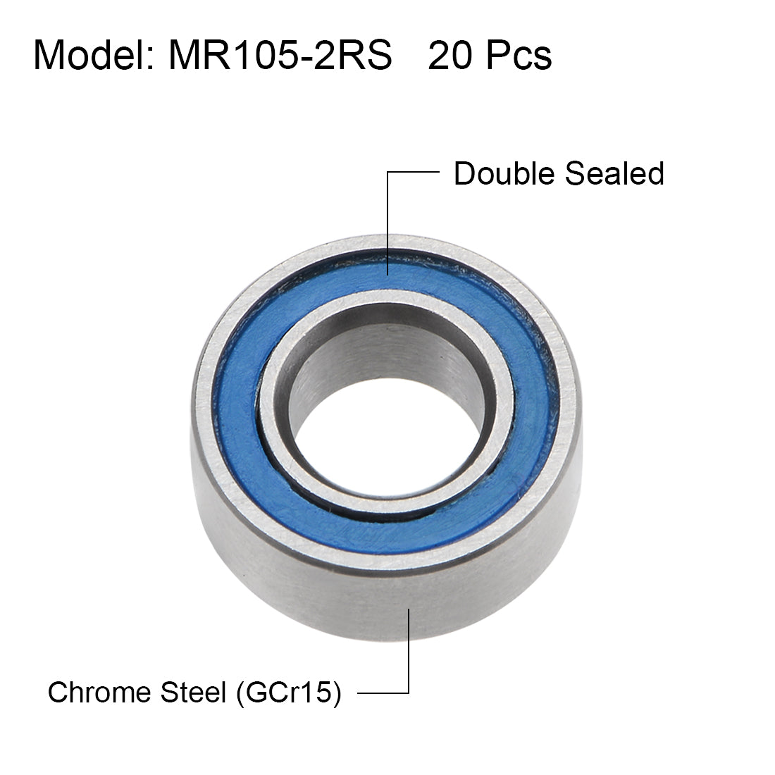 uxcell Uxcell Deep Groove Ball Bearings Metric Double Seal Chrome Steel P0 Z2