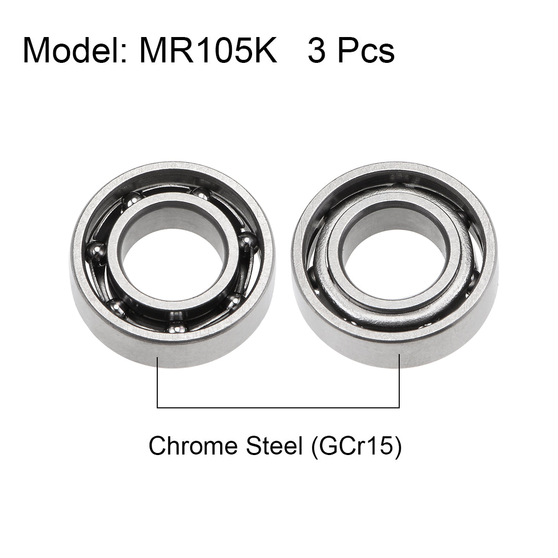 uxcell Uxcell Deep Groove Ball Bearings Metric Open Type Chrome Steel P0 Z2