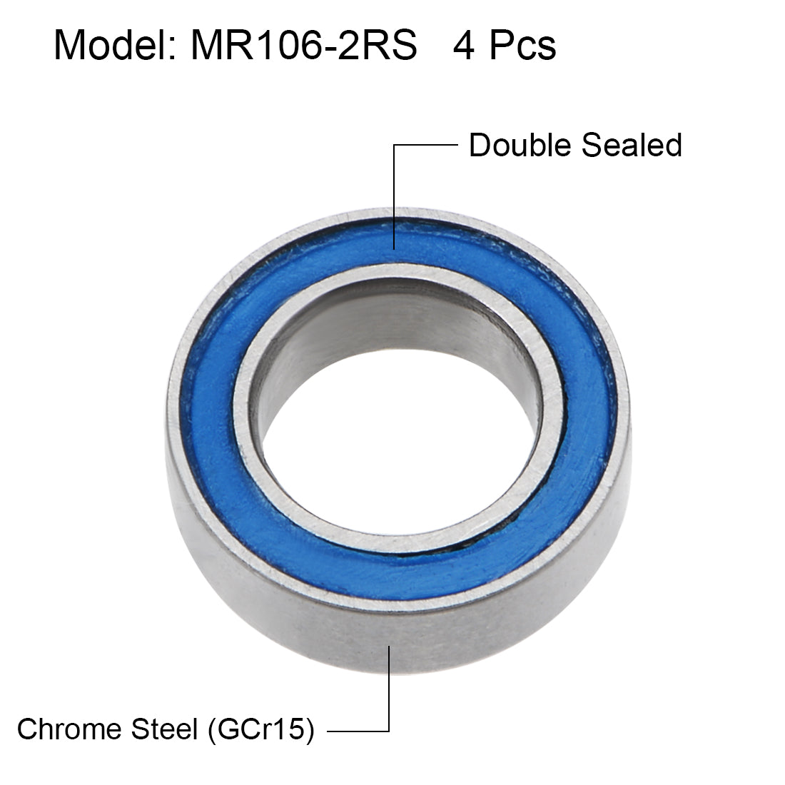 uxcell Uxcell Deep Groove Ball Bearings Metric Double Sealed Chrome Steel Blue P0 Z2