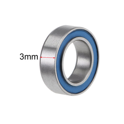 Harfington Uxcell Deep Groove Ball Bearings Metric Double Sealed Chrome Steel Blue P0 Z2