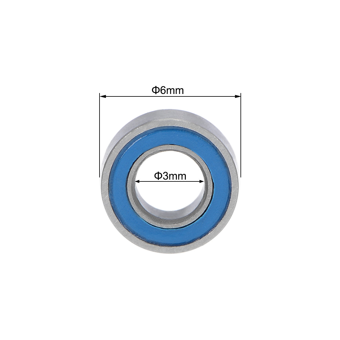 uxcell Uxcell Miniature Deep Groove Ball Bearings Double Sealed Chrome Steel Blue Cover