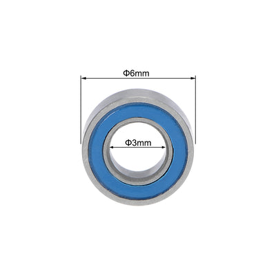 Harfington Uxcell Miniature Deep Groove Ball Bearings Double Sealed Chrome Steel Blue Cover