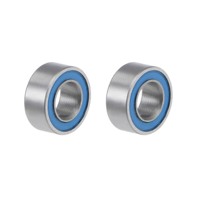 Harfington Uxcell Miniature Deep Groove Ball Bearings Double Sealed Chrome Steel Blue Cover