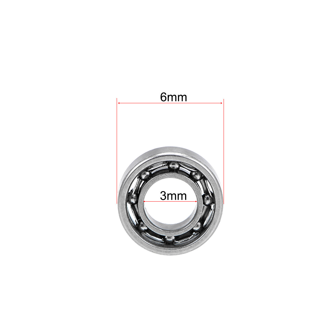 uxcell Uxcell Deep Groove Ball Bearings Metric Open Type Chrome Steel ABEC1 Z2