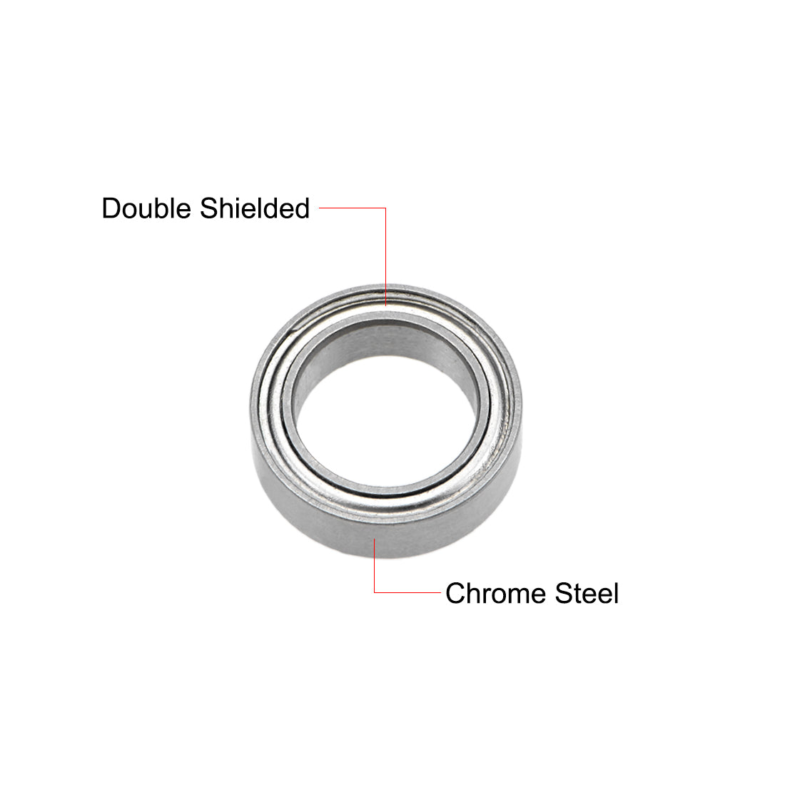 uxcell Uxcell Miniature Deep Groove Ball Bearing Double Shielded Chrome Steel