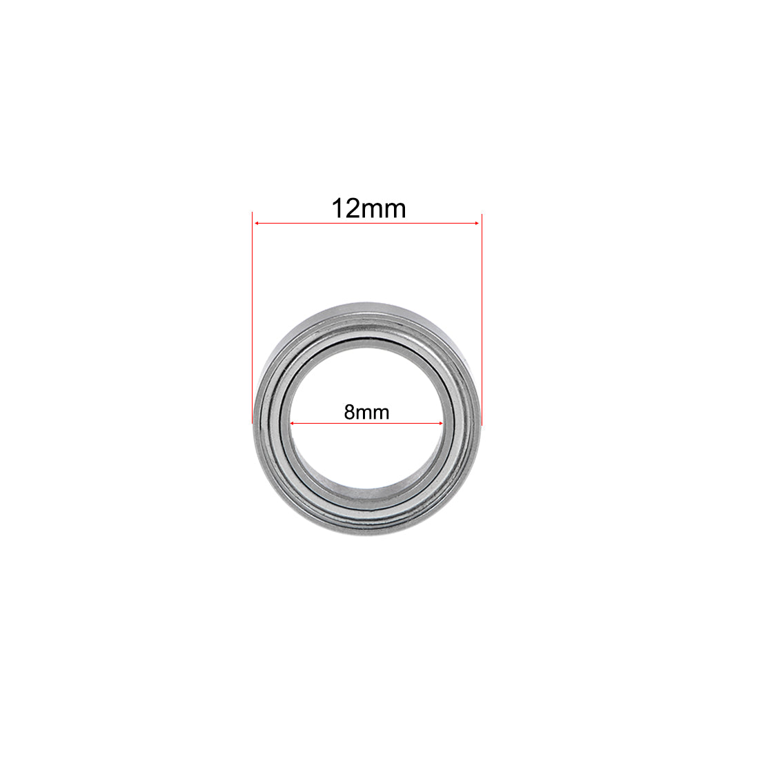 uxcell Uxcell Miniature Deep Groove Ball Bearing Double Shielded Chrome Steel