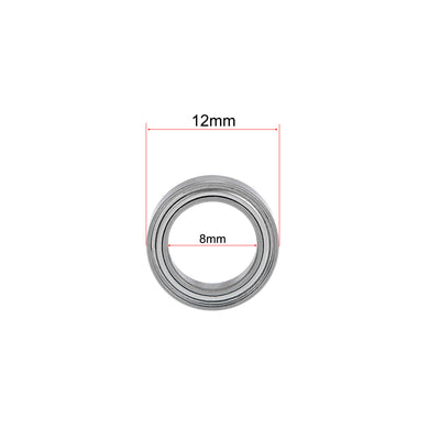 Harfington Uxcell Miniature Deep Groove Ball Bearing Double Shielded Chrome Steel