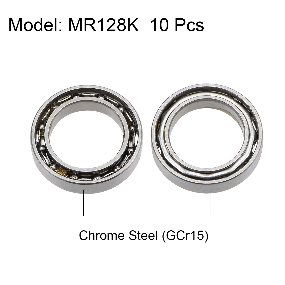 uxcell Uxcell Deep Groove Ball Bearings Metric Open Type Chrome Steel ABEC1 Z2