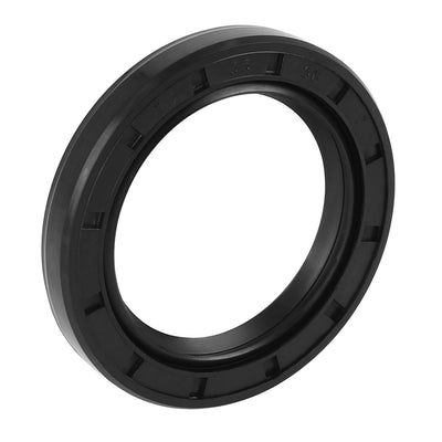 Harfington 35mm x 50mm x 7mm Black Rubber Cover Double Lip TC Oil Shaft Seal