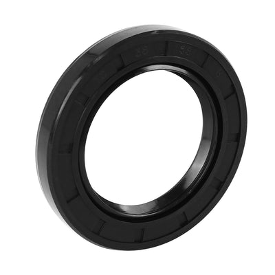 Harfington 38mm x 58mm x 8mm Black Rubber Cover Double Lip TC Oil Shaft Seal