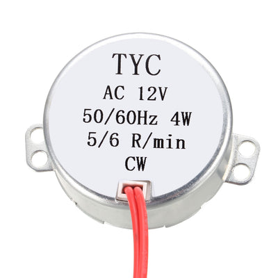 Harfington Uxcell Synchronmotor Elektrisch Drehscheibenmotor AC 12V 5-6RPM 50-60Hz CW 4W