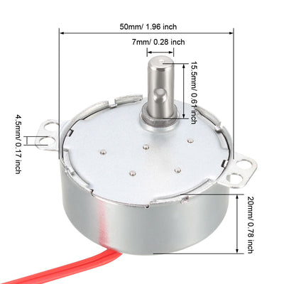 Harfington Uxcell Synchronmotor Elektrisch Drehscheibenmotor AC 12V 5-6RPM 50-60Hz CW 4W