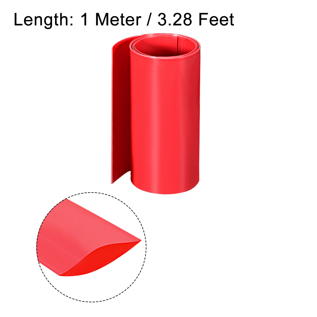 uxcell Uxcell PVC Heat Shrink Tube 110mm Flat Width Wrap